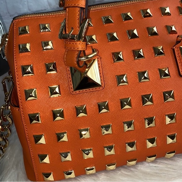 Michael Kors PYRAMID STUDDED GRAYSON Satchel - Picture 2 of 10